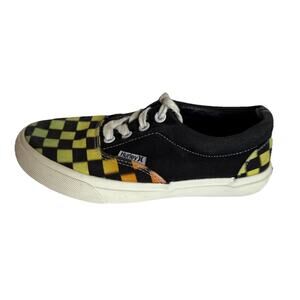 Hurley Shaka-T Checkered Sneakers Big Kid Boy 2 Black Green Lace Up Canvas Shoes